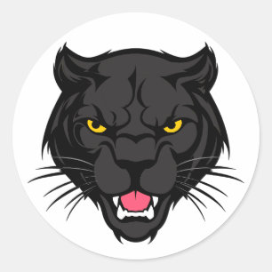 Panther Head Portrait Classic Round Sticker