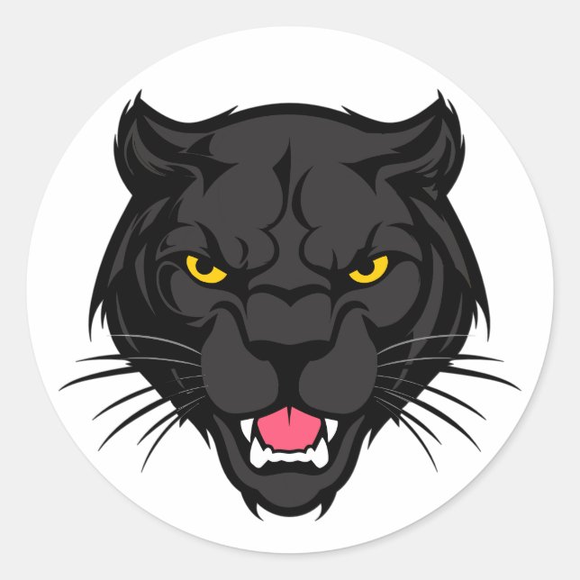 Panther Head Portrait Classic Round Sticker (Front)