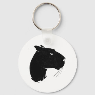 Panther head profile keychain