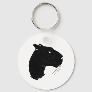 Panther head profile keychain