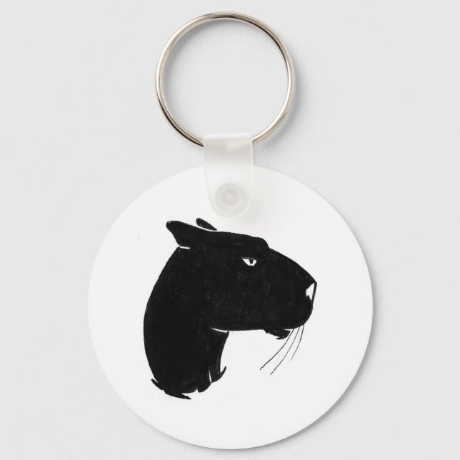 Panther head profile keychain (Front)