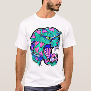 Panther Hearts New School Tee by Storey Art