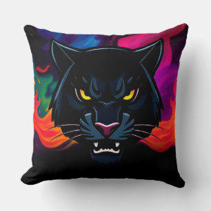Panther Illustration Highlighting Creativity Throw Pillow