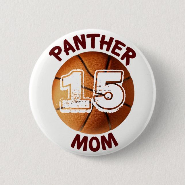 Panther Mom Basketball Button (Front)