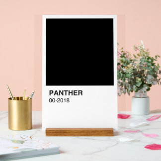 Panther Movie Black - White Background Acrylic Sign