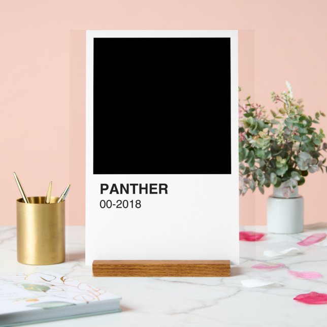 Panther Movie Black - White Background Acrylic Sign (Wedding)