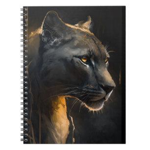 Panther Portrait Animal Nature Wildlife Painting Notebook