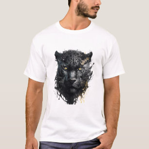Panther Portrait Animal Painting Wildlife Outdoors T-Shirt