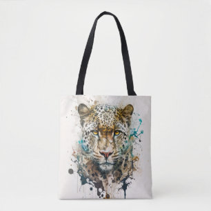 Panther Portrait Animal Painting Wildlife Outdoors Tote Bag