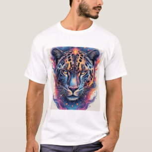 Panther Portrait with Abstract Fiery Elements T-Shirt