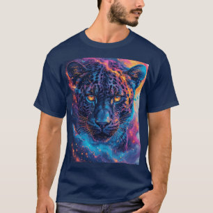 Panther Portrait with Abstract Fiery Elements T-Shirt