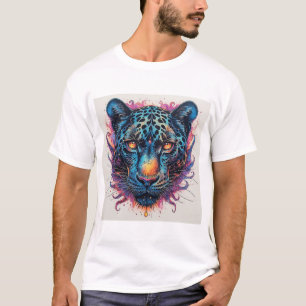 Panther Portrait with Abstract Fiery Elements T-Shirt