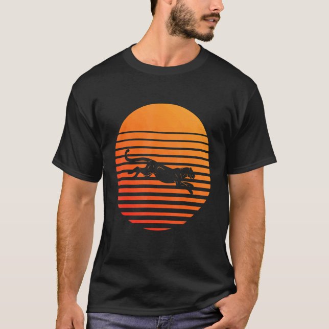 Panther Shadow Silhouette In Front Of A Sun T-Shirt (Front)