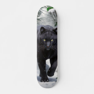 Panther Skate Walking In Snow Skateboard