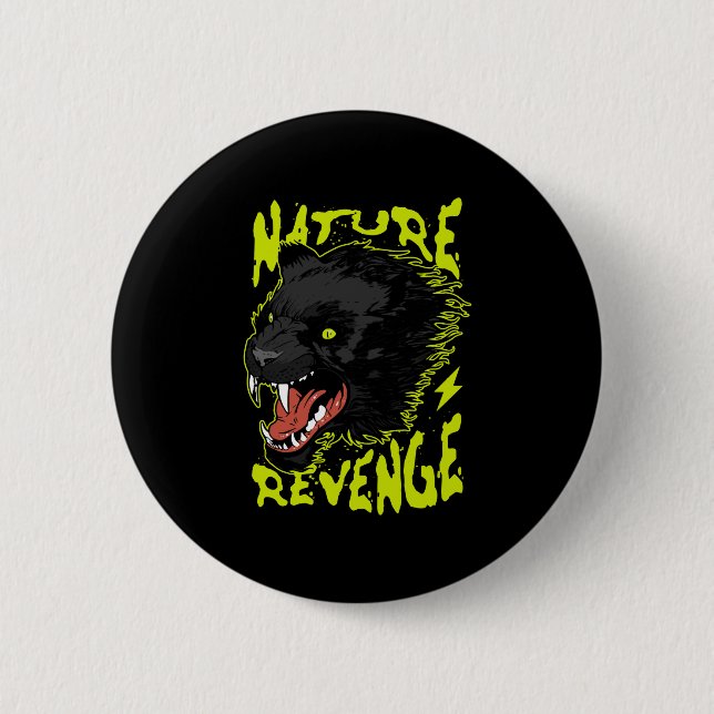 panther vector art illustration 2 inch round button (Front)