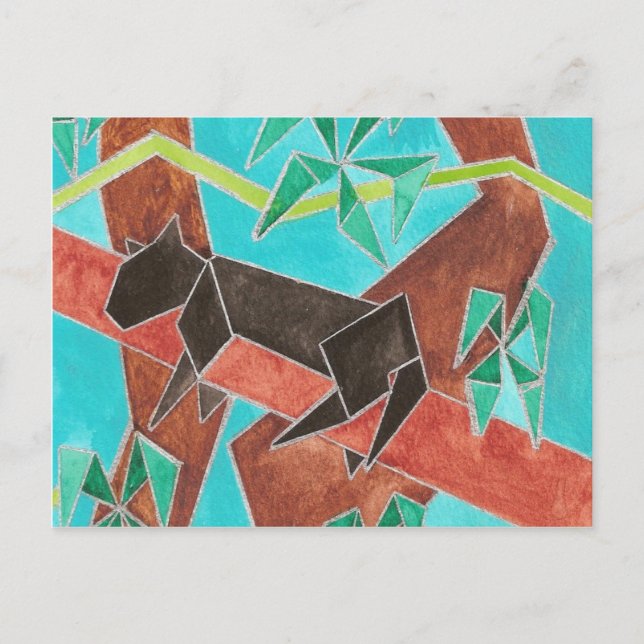 Panther Watercolor Art Postcard (Front)