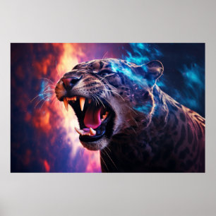 Panther Wild Animal Majestic Wilderness Surrealist Poster