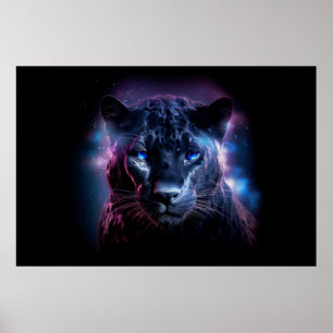 Panther Wild Animal Majestic Wilderness Surrealist Poster