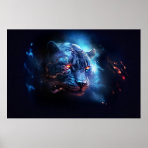 Panther Wild Animal Majestic Wilderness Surrealist Poster