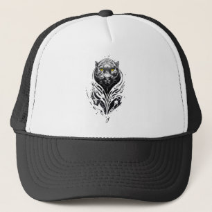 Panther Wild Animal Nature Illustration Art Tattoo Trucker Hat