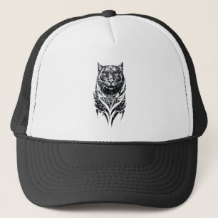 Panther Wild Animal Nature Illustration Art Tattoo Trucker Hat
