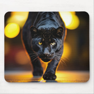 Panther Wildlife Animal On Street  Mouse Pad