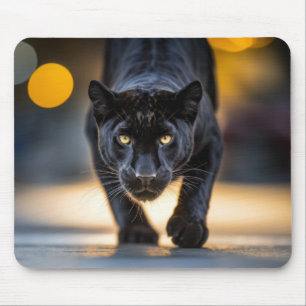 Panther Wildlife Animal On Street  Mouse Pad