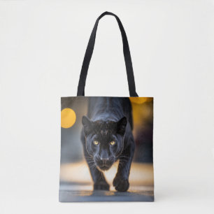 Panther Wildlife Animal On Street Tote Bag