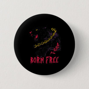 Panther With Chain Black History Month African Ame 2 Inch Round Button