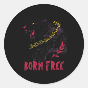 Panther With Chain Black History Month African Ame Classic Round Sticker