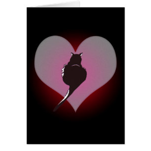 Panthère de chat noir ma carte de coeur