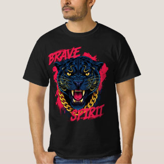 Panthère Férocé avec Chaîne en Or – T-Shirt Esprit