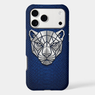 Panthère géométrique Chrome Argent iPhone Python B