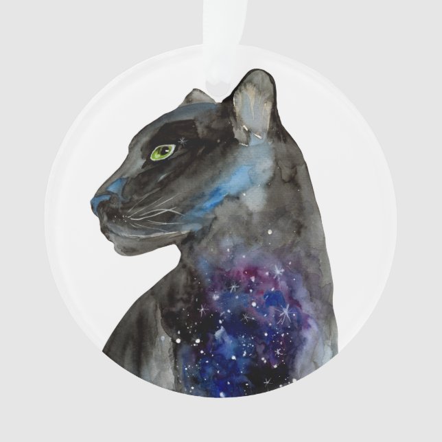Panthère noire en aquarelle - Animal (devant)