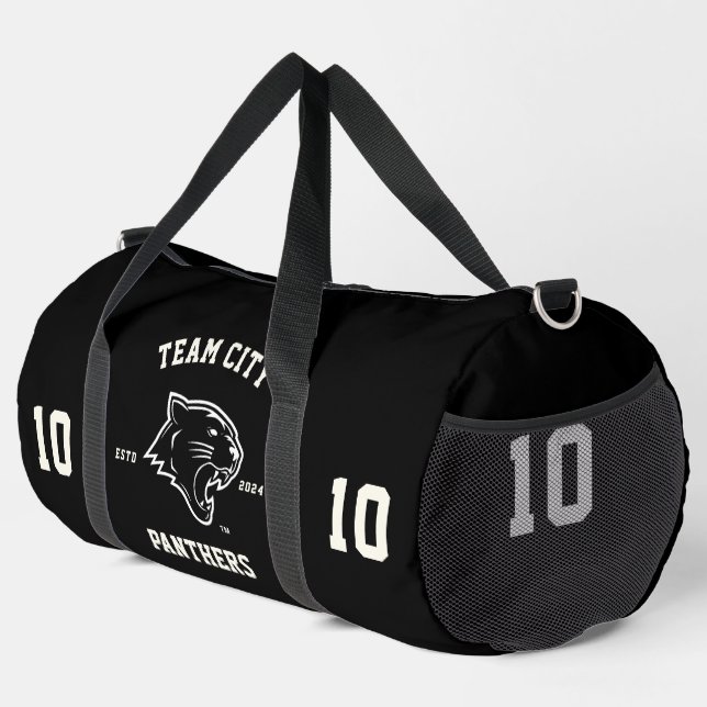 Panthers "Customizable" Sport Team Duffle Bag (Right Corner)