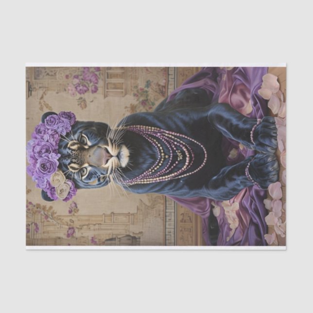 Panther's Floral Grace Tissue Paper (Front)