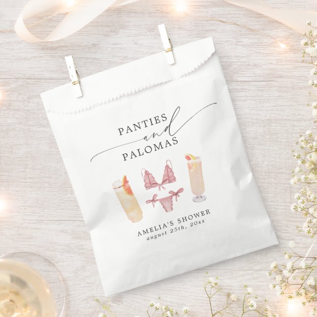 Panties & Palomas Bridal Shower Bachelorette Favour Bag (Clipped)