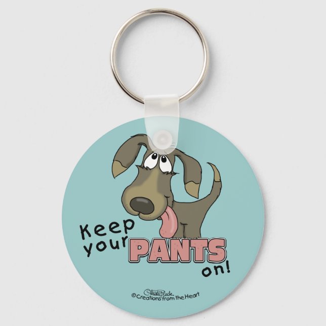 Panting Dog-Keep Pants On Keychain (Front)