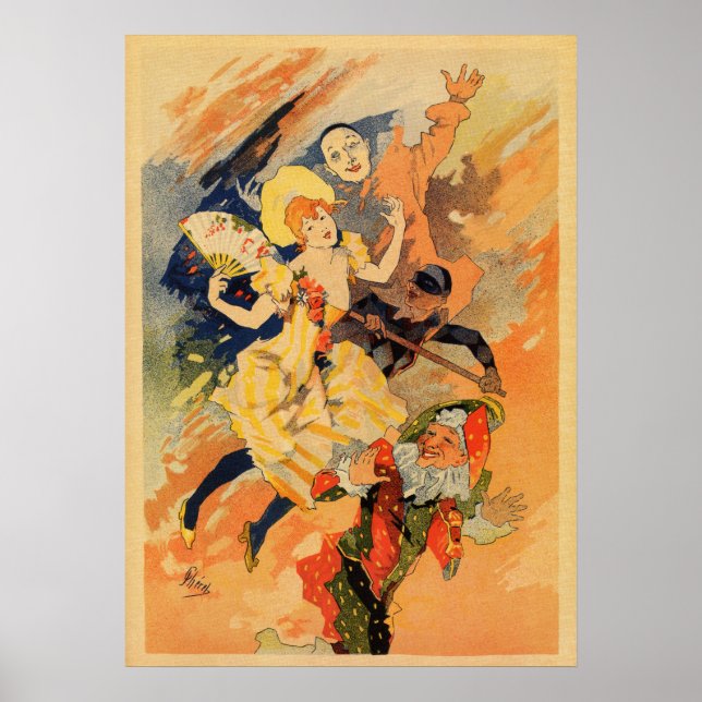 Pantomime comedy 1891 by Jules Chéret Poster (Front)