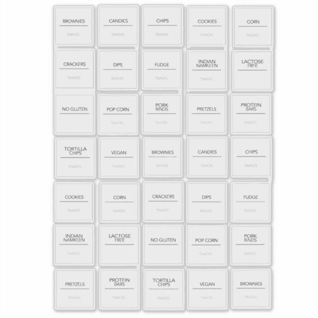 Pantry Labels Stickers (Front)