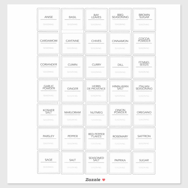 Pantry Labels Stickers  (Sheet)