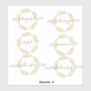 Pantry Organization Baking Canister Jar Sticker