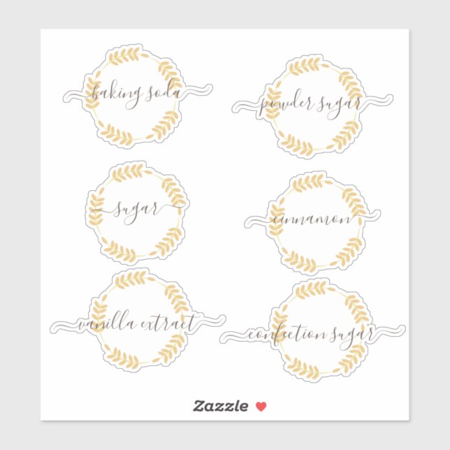 Pantry Organization Baking Canister Jar Sticker (Sheet)