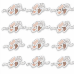 Pantry Organization Organic Shapes Script  Sticker