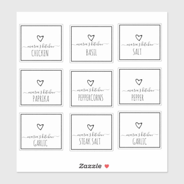Pantry Organization Spice Cabinet Pretty Script (Sheet)