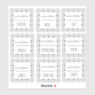 Pantry Organization Spice Jar Decorative Border