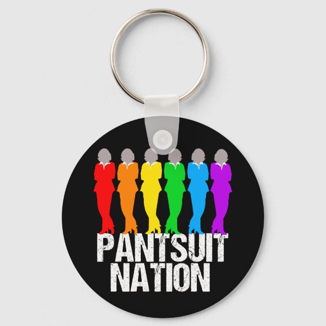 Pantsuit Nation Rainbow Women Keychain (Front)