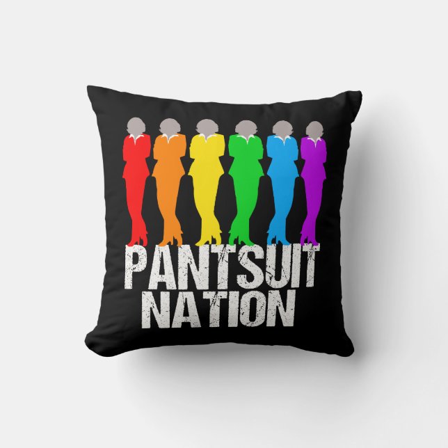 Pantsuit Nation Rainbow Women Throw Pillow (Front)
