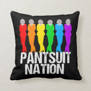 Pantsuit Nation Rainbow Women Throw Pillow