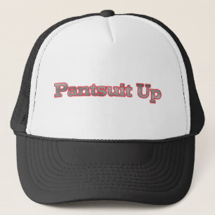pantsuit up trucker hat